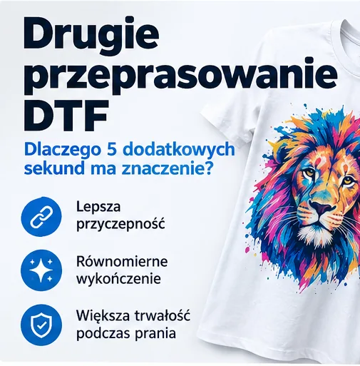 Koszulka z kolorowym nadrukiem DTF i omówienie drugiego przeprasowania